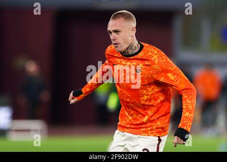 ROMA, ITALIEN - 15. APRIL: Rick Karsdorp von AS Roma während des UEFA Europa League Quarter Finales: Die zweite Etappe zwischen AS Roma und Ajax im Stadio Olimpic Stockfoto