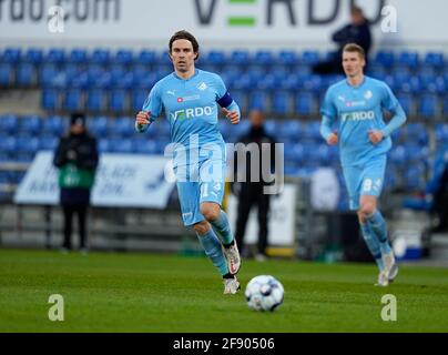 Randers Stadium, Randers, Dänemark. April 2021. Erik Marxen vom Randers FC während der Aarhus BK im Randers Stadium, Randers, Dänemark. Kim Price/CSM/Alamy Live News Stockfoto