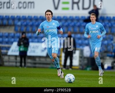 Randers Stadium, Randers, Dänemark. April 2021. Erik Marxen vom Randers FC während der Aarhus BK im Randers Stadium, Randers, Dänemark. Kim Price/CSM/Alamy Live News Stockfoto