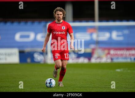 Randers Stadium, Randers, Dänemark. April 2021. Alexander Munksgaard von Aarhus GF während der Aarhus BK im Randers Stadium, Randers, Dänemark. Kim Price/CSM/Alamy Live News Stockfoto