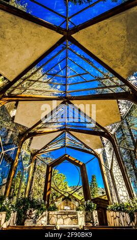 Wayfarers Chapel Interior, Long Beach, Kalifornien, USA Stockfoto