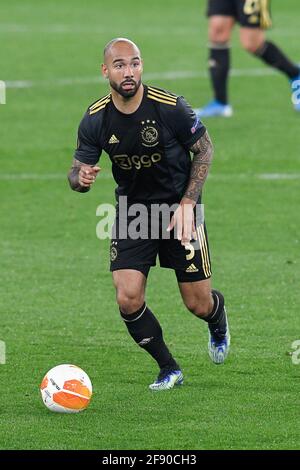 Rom, Italien. April 2021. Sean Klaiber von Ajaxat die Roma gegen Lazio Europa League Viertelfinale Credit: Roberto Ramaccia/Alamy Live News Stockfoto