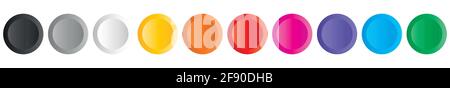 Satz von 10 farbigen Vektorschaltflächen Stock Vektor