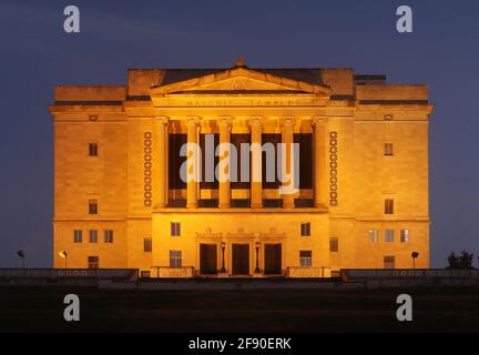 Freimaurer-Tempel, Dayton, Ohio. USA. Griechische Architektur. Stockfoto