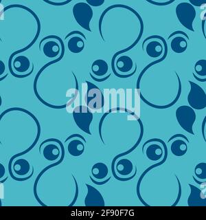 Nahtlose Textur, Muster auf einem quadratischen Hintergrund - Gesicht, Aussehen, Überraschung, Schnurrbart, Gnom. Hintergrund für eine Website oder einen Blog, Textilien, Tapeten, Verpackungen. Stock Vektor