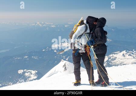 Klettern Am Mount Baker Stockfoto