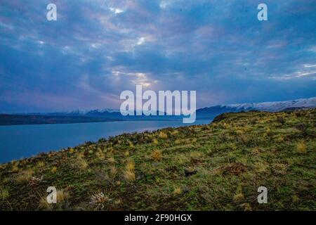 Blick vom Vantage Washington auf den Columbia River Stockfoto