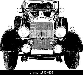 Oldtimer-Vektor-Illustration im Stil der 1930er Jahre Stock Vektor