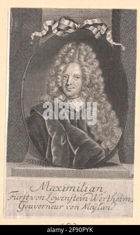 Löwenstein-Wertheim, Maximilian Karl Fürst. Stockfoto