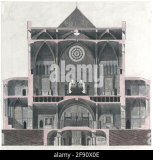 Interne Erhebung der prächtigen patriarchalischen Basilika und der päpstlichen Kapelle von S. Francesco d'Assisi. . Stockfoto