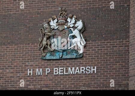HMP Belmarsh, ist ein Hochsicherheitsgefängnis für Männer im Südosten Londons. Julian Assange ist ein hochrangiger Häftling im Gefängnis. Stockfoto