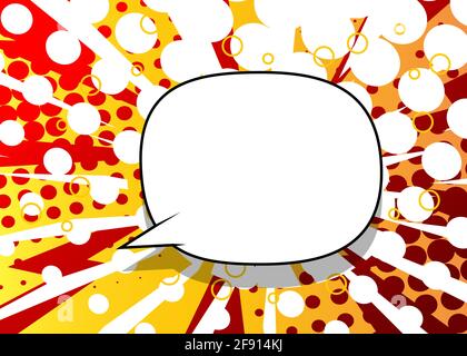 Cartoon Vektor Illustration leere Sprechblase Vorlage Design für Poster, Karte, Verkauf Banner. Pop Art Comic-Hintergrund Halbtonpunkte. Retro-Abst Stock Vektor