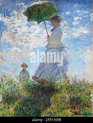 Frau mit Sonnenschirm. Claud Monet (1840-1926) Stockfoto