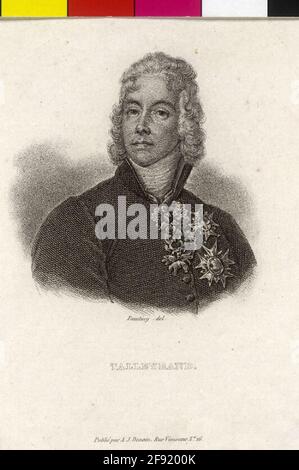 Talleyrand Perigord, Charles Maurice Herzog Stich von Auguste Fauchery Stockfoto