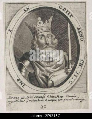 Sven III., König von Dänemark. Stockfoto