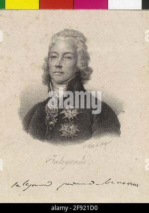 Talleyrand Perigord, Charles Maurice Herzog Lithographie von Delpech Stockfoto