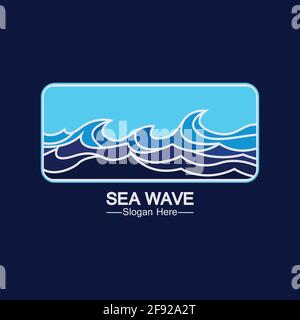 Sea Wave Logo Template Design Vektor, Emblem, Designkonzept, Kreatives Symbol, Icon Stock Vektor
