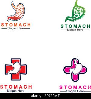 Magen Gesundheit Logo Vektor Illustration Design - kreative Gastroenterologie gesund Logo Element Symbol, Magen Gesundheit Symbol Vektor Vorlage Stock Vektor