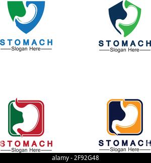 Magen Gesundheit Logo Vektor Illustration Design - kreative Gastroenterologie gesund Logo Element Symbol, Magen Gesundheit Symbol Vektor Vorlage Stock Vektor