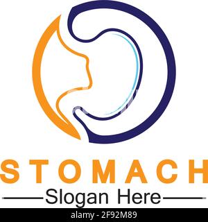 Magen Gesundheit Logo Vektor Illustration Design - kreative Gastroenterologie gesund Logo Element Symbol, Magen Gesundheit Symbol Vektor Vorlage Stock Vektor