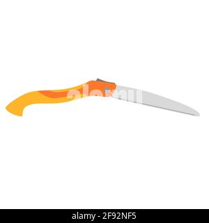 Cartoon Handsäge isoliert auf weißem Hintergrund. Stock Vektor