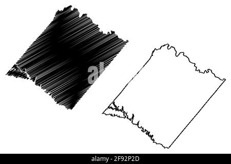 Spotsylvania County, Commonwealth of Virginia (U.S.-County, Vereinigte Staaten von Amerika, USA, U.S., US) Kartenvektordarstellung, scribble Skizze Spotsylv Stock Vektor
