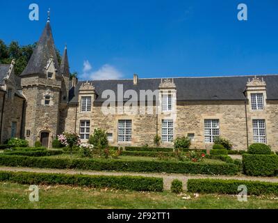 Das Schloss Rochefort en Terre, Morbihan, Bretagne, Frankreich, Europa. Stockfoto