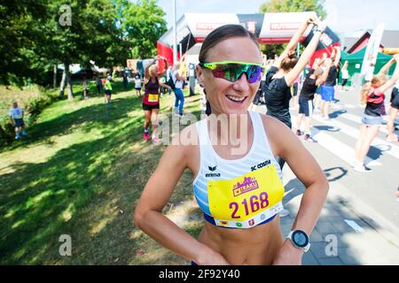 2020-08-22. Brigita Virbalytė-Dimšienė ist eine Athletikathletin, die sich auf das Gehen spezialisiert hat. Sportjournalist. Stockfoto