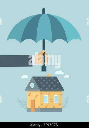 Vektor-Illustration der Wohnversicherung in flachem Stil Stock Vektor
