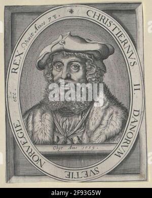 Christian II., König von Dänemark Stecher: Clerceck, Nicolaes Dedation: 1601/1650 Stockfoto