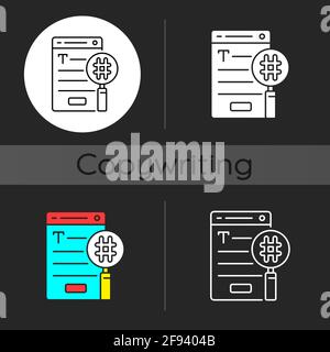 SEO Copywriting dunkles Thema Symbol Stock Vektor