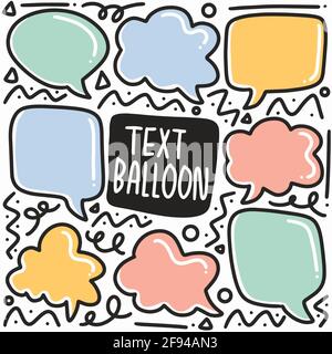 Handgezeichneter Textballon-Doodle-Set Stock Vektor