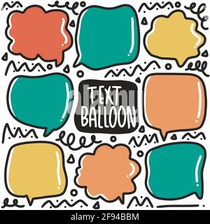 Handgezeichneter Textballon-Doodle-Set Stock Vektor