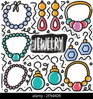 Handgezeichneter Schmuck Doodle Set Stock Vektor