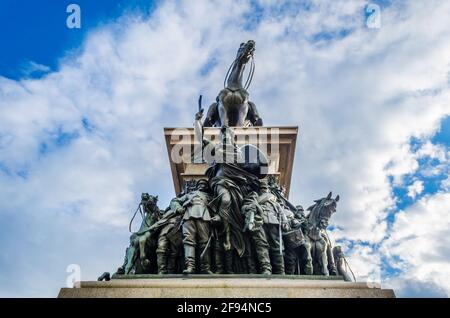 Ansicht einer Statue des Zaren Osvoboditel in Sofia, Bulgarien. Stockfoto