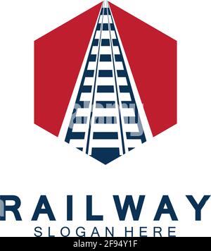 Einfache Schiene Logo Vektor Symbol Design Illustration Stock Vektor