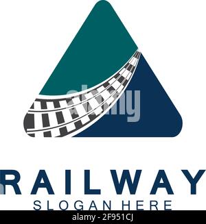 Einfache Schiene Logo Vektor Symbol Design Illustration Stock Vektor
