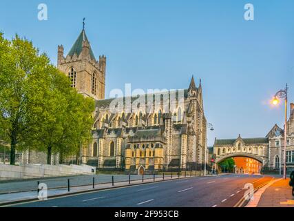 Blick auf die Christ Church Cathedral in Dublin, Irland Stockfoto