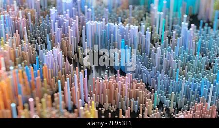 Abstrakter, farbenfroher geometrischem Hintergrund, 3d-Rendering. Geschäftskonzept. Stockfoto