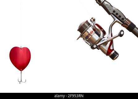 Angelausrüstung auf weißem Hintergrund isoliert. Valentinstag-Konzept. Stockfoto