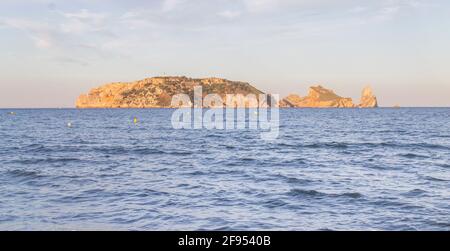 Medes Insel aus L'estartit in Costa Brava, Spanien.Sommer Mittelmeer Konzept Hintergrund. Stockfoto