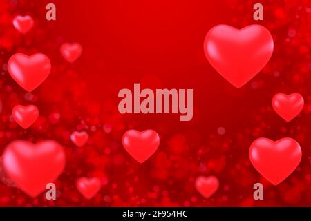 Valentine Herz auf abstraktem Hintergrund. Stockfoto