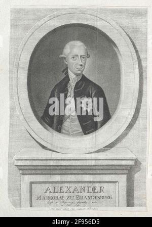 Christian Friedrich Karl Alexander, Markgraf von Brandenburg-Ansbach Radiergummi: Bock, Johann Carldatierung: 1772 / 1843Faktable Herkunft: Nürnberg Stockfoto