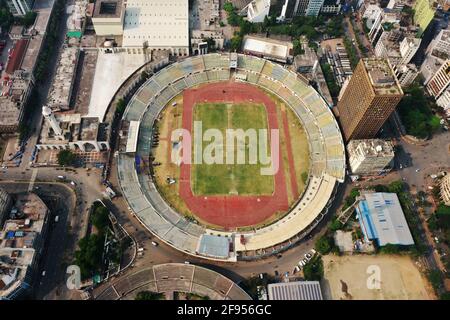 Dhaka, Bangladesch - 06. April 2021: Das Bangabandhu National Stadium ist das Nationalstadion und eine Mehrzweck-Sportarena in Dhaka, Bangladesch. Der sta Stockfoto