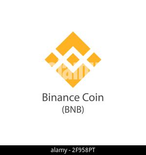 Symbolvektor für Binance-Münzen. BNB-Logo auf weißem Hintergrund isoliert Stock Vektor