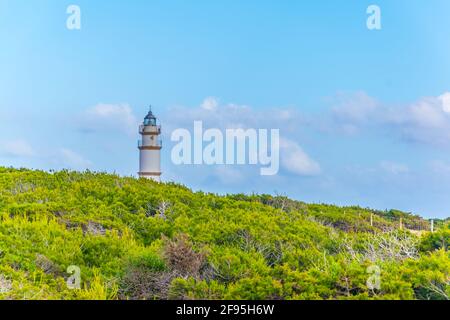 SES Salines Leuchtturm, Mallorca, Spanien Stockfoto