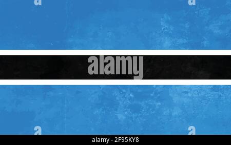 Die Nationalflagge Botswanas wurde im Grunge-Stil geschaffen Stock Vektor