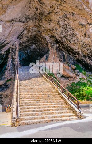 Eingang zu den Coves d'Artà, Mallorca, Spanien Stockfoto