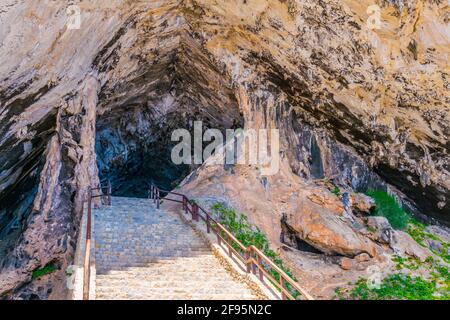 Eingang zu den Coves d'Artà, Mallorca, Spanien Stockfoto