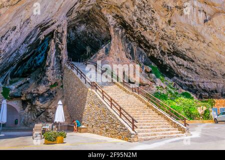 Eingang zu den Coves d'Artà, Mallorca, Spanien Stockfoto